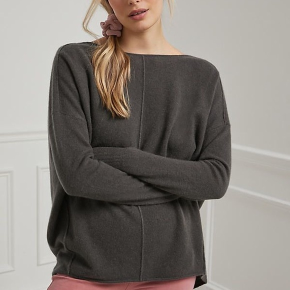 Anthro Reese Saturday Sunday Cashmere Low Back Sweater Tunic - Picture 2 of 11